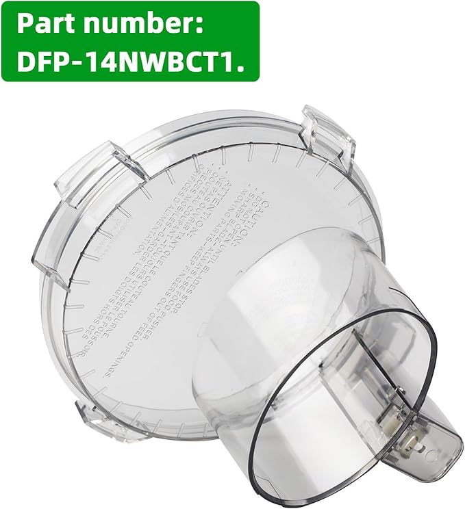 4 Locking Knob DFP-14NWBCT1 Food Processor Replacement Bowl Lid, Compatible with Cuisinart Food Processor DLC-005AGTXT1 Bowl, Suitable for Model DFP-14 (4.45 * 7.6in)