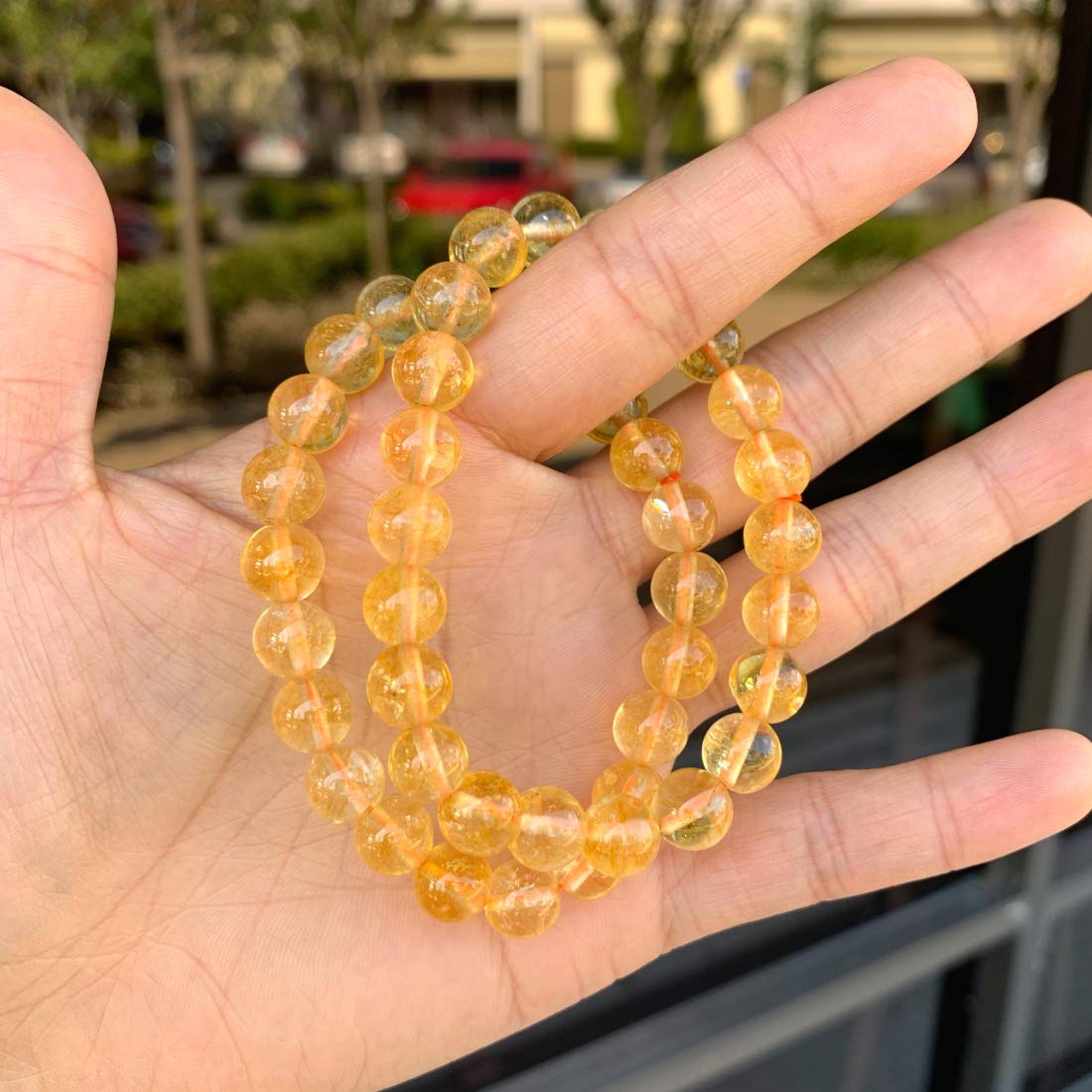 Adabele Real Natural Yellow Citrine Bracelet 8.5 inch Stretch Gemstone Beaded Bracelet Chakra Healing Crystal Stone Jewelry Wome