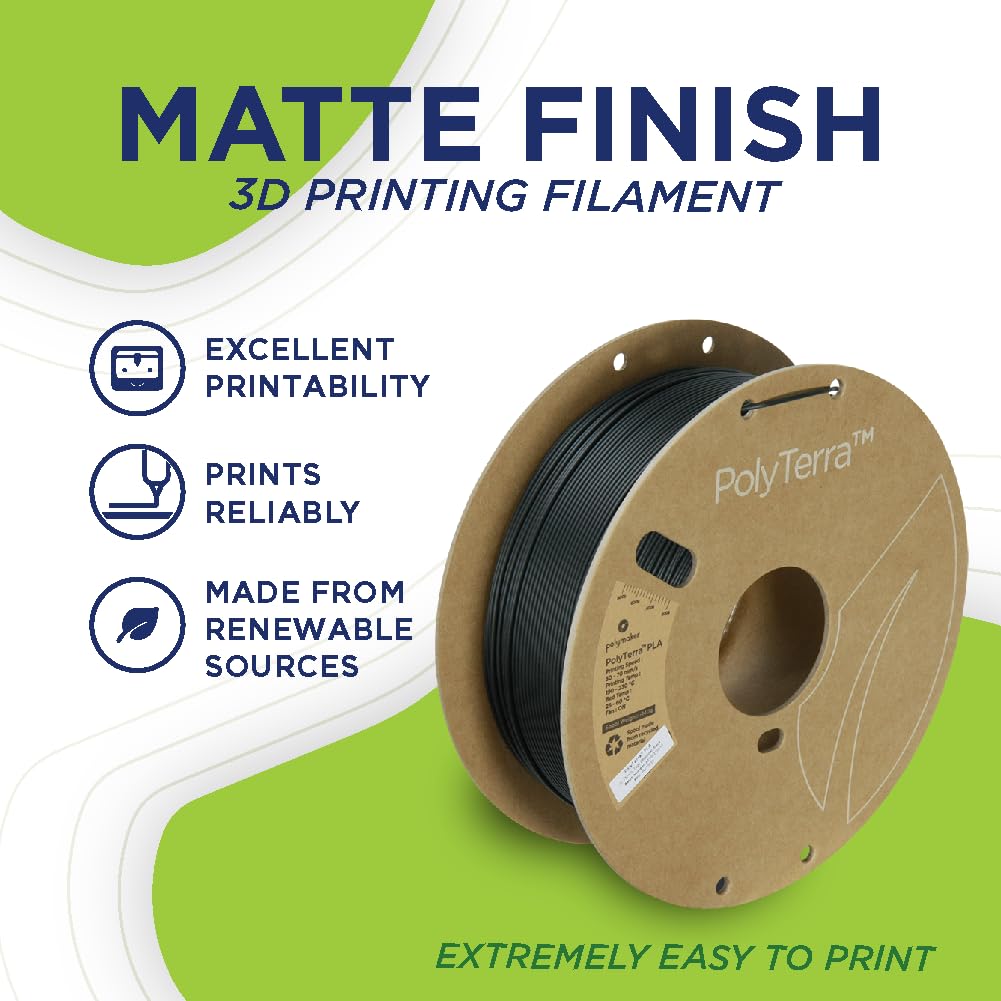Polymaker Matte Pla Filament Arctic Teal 1.75Mm 1Kg 3D Printing Filament, Polyterra 3D Printer Pla Filament