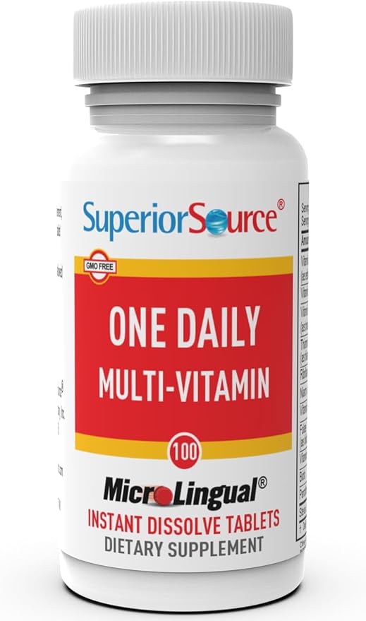 Superior Source One Daily Multi-Vitamin - Daily Supplement Supports Bone Strength, Immune System Function & More - Health Supplement with 11 Vitamins & Nutrients - 100 Instant Dissolve Tablets