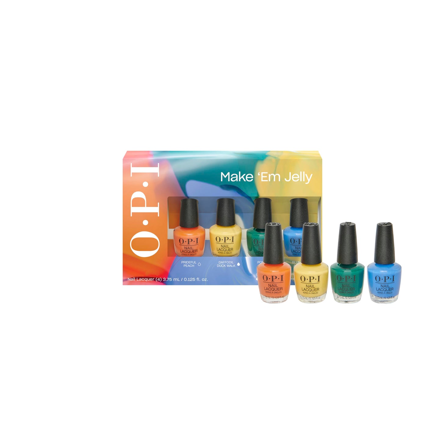 OPI Nail Lacquer 4PC Mini Pack | 4 Crme Summer Shades, Chip Resistant Nail Polish Gift Set | Make 'Em Jelly! Collection | Summer