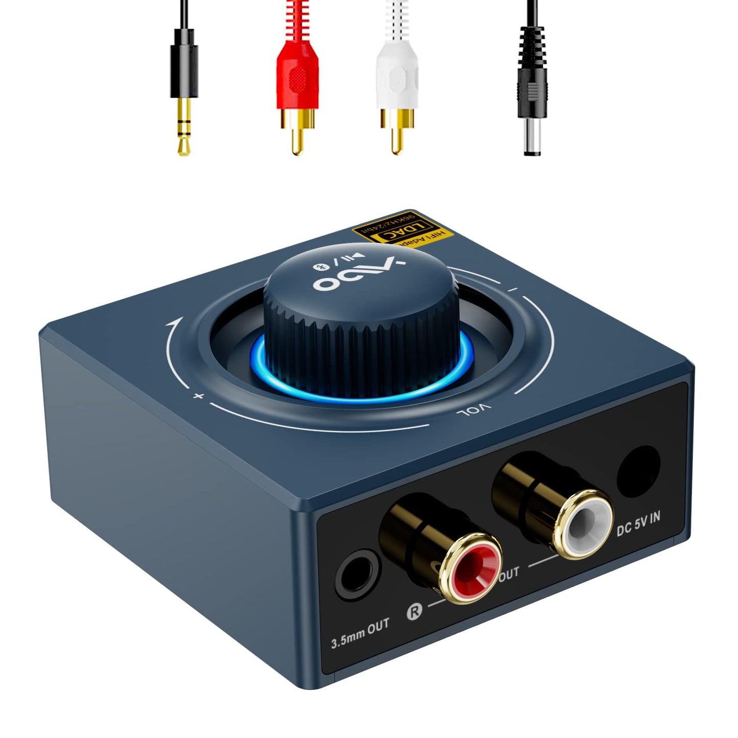 Ymoo B06T3+ Ldac Bluetooth 5.2 Receiver For Home Stereo, Aptx Sbc Aac Bluetooth Audio Adapter,30Ms Low Latency, Rca 3.5Mm Jack A