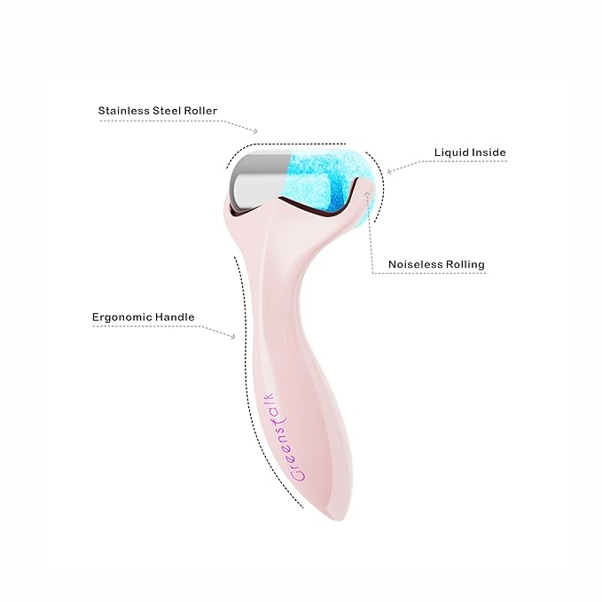 Ice Roller for Face & Eyes – Medical-Grade Stainless Steel Cooling Face Roller for Puffiness Relief, Dark Circles, Skincare Routine – Dual Cold & Warm Therapy, Ergonomic Design