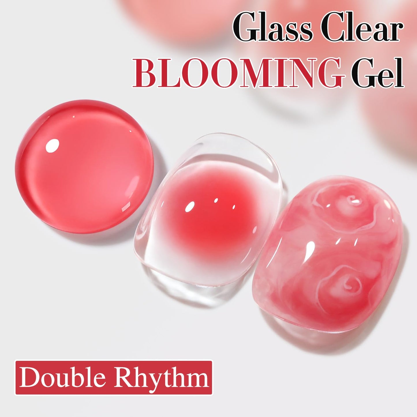Double Rhythm 2 Pcs 0.5 Oz Blooming Gel Nail Polish Set 15 ml Spreading Effects Clear Gel Nail Polish Kit Nail Art Salon DIY (Bl