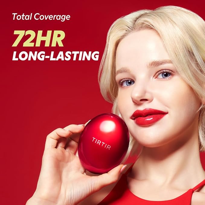 [*Mini Size*] TIRTIR Mask Fit Red Cushion Foundation | Full coverage, Weightless, Skin fit, Satin Glow Finish, Korean Makeup, beauty, Tattoo cover up, Buildable (#30N Rich Honey, 0.15 Fl Oz)