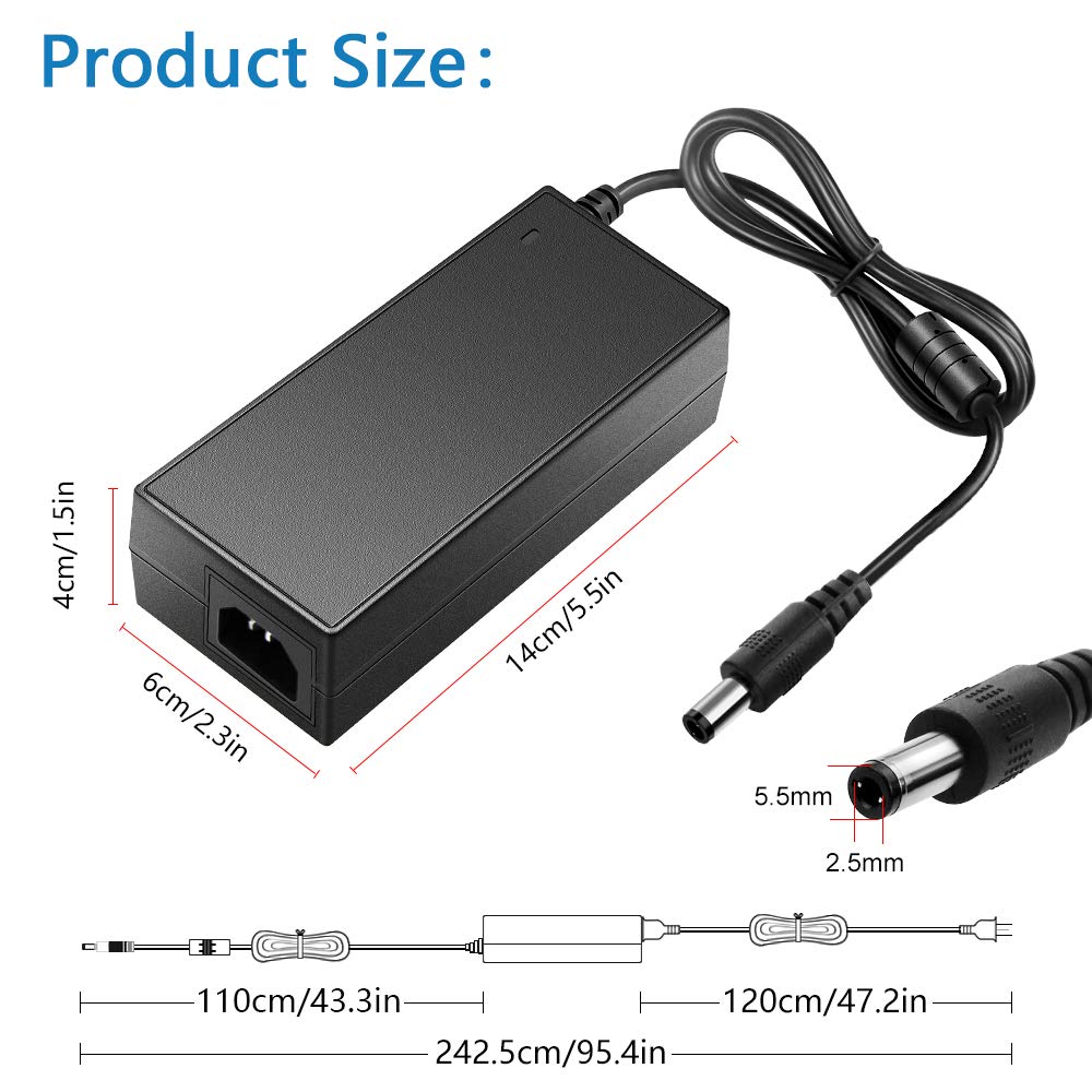 SHNITPWR 12V 10A Power Supply Adapter AC to DC Converter SNT-1210 Black for LED Strip Light 3D Printer CCTV