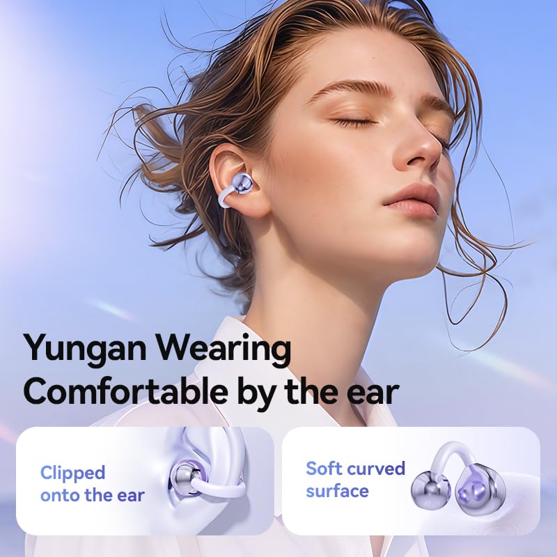 EXECCZO Ear Clip Earbuds Mini Open Ear Headphones Bone Conduction Earphones， True Wireless Bluetooth Headphones for Sport ...
