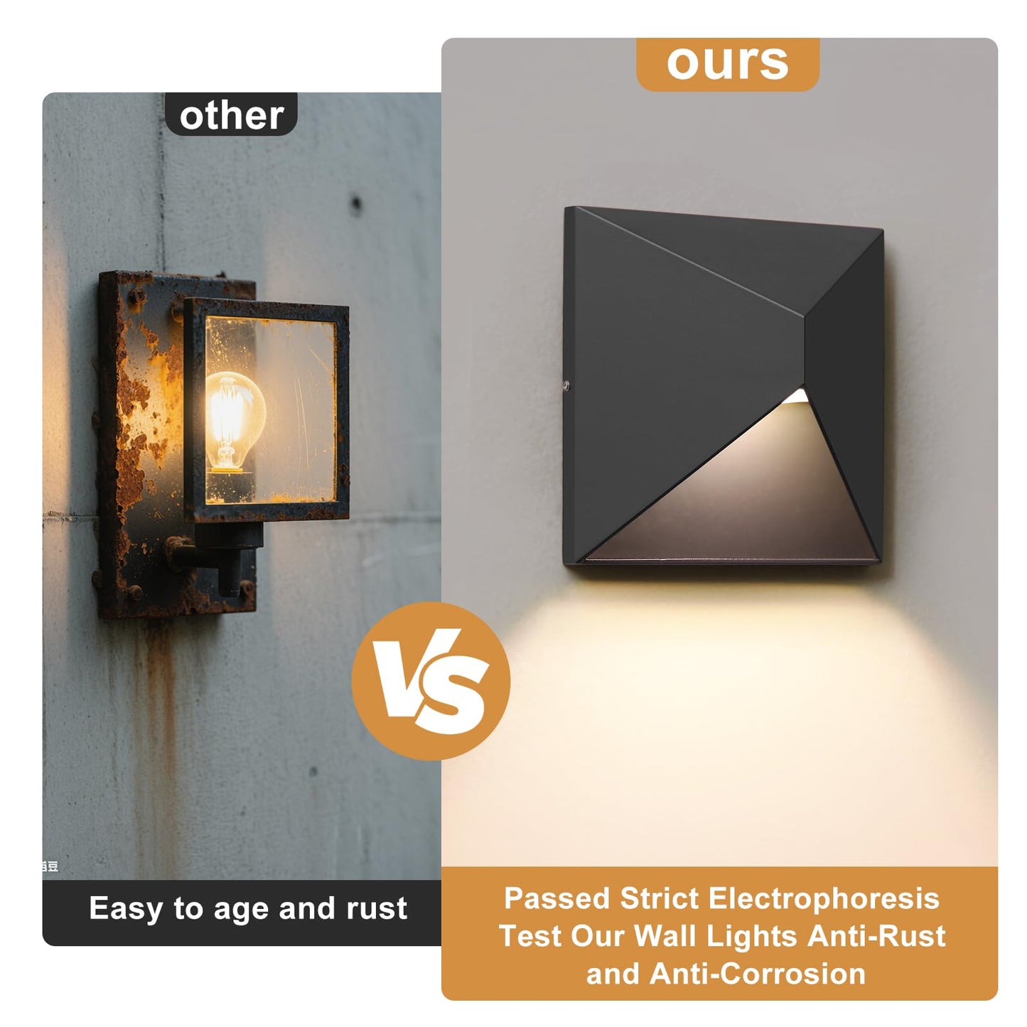 Qqcherry Outdoor Light Fixture Wall Mount  8W Led Exterior Lighting Fixtures For Outside  Modern Front Porch Lights  Waterproof Black Wall Sconce For House  Patio  Garage  Doorway  Entryway
