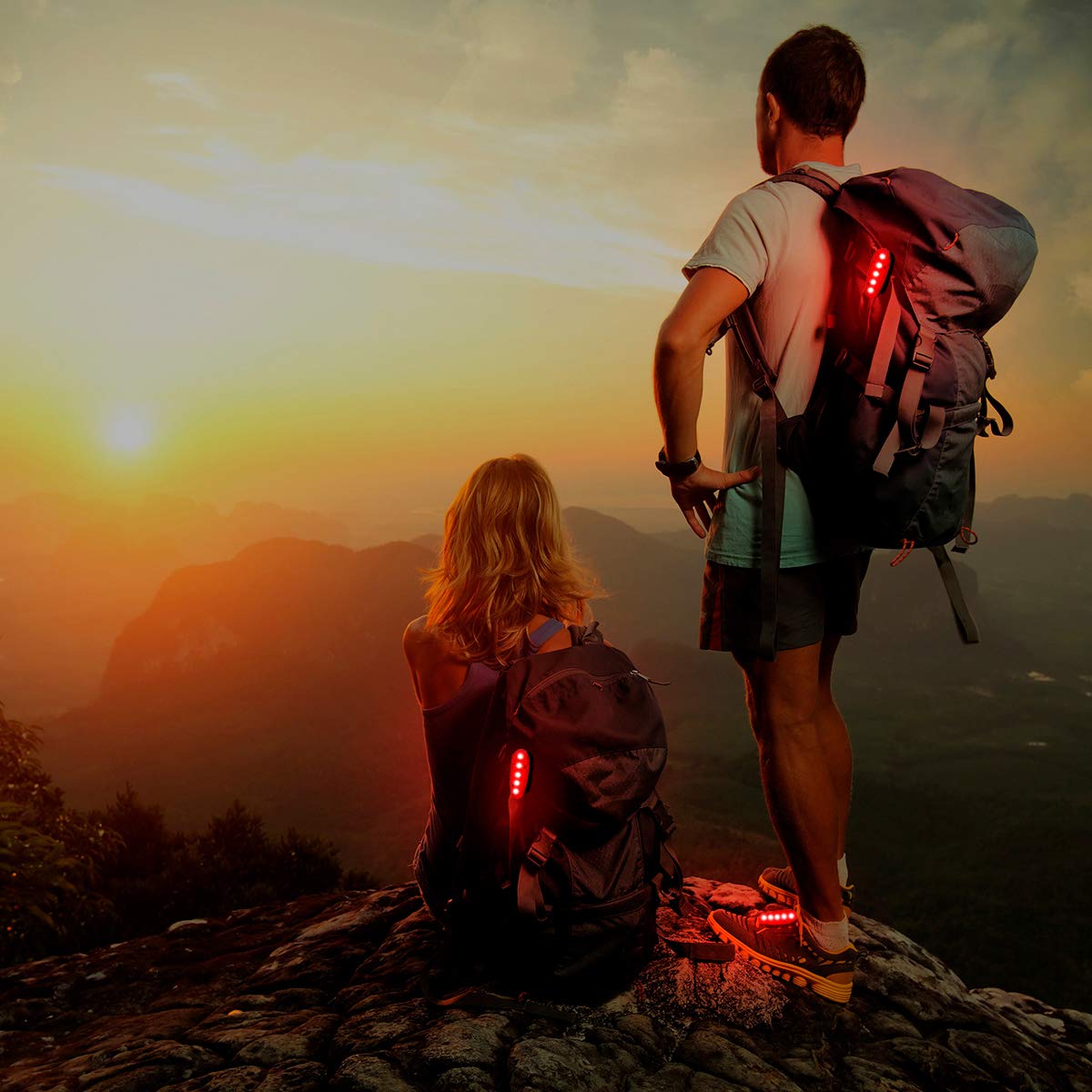 Usb Rechargeable Led Safety Lights (2 Pack) - Clip On Strobe Running Lights For Runners  Joggers Walkers Kids Dogs Bike Tail Lights - High Visibility Accessories For Reflective Gear (Red)