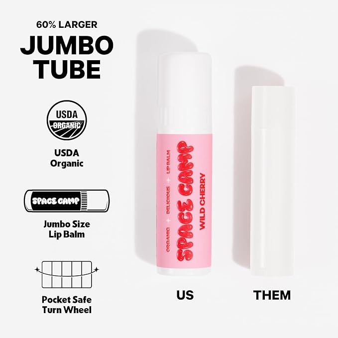 Wellness Jumbo Lip Balm - Birthday Cake Organic Flavored Balm (2 Pack)