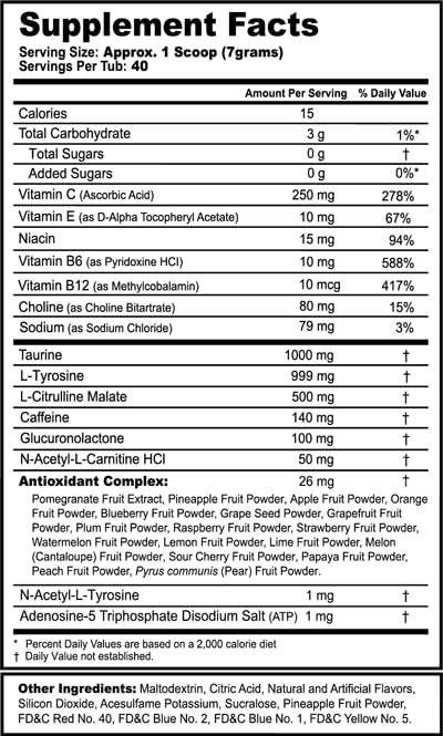 G Fuel Rainbow Six Energy Drink Powder, Pre Workout Caffeine Mix for Gaming, Sugar Free Focus Amino, Vitamin + Antioxidants, 9.8oz (Blackberry Pear Vanilla, 40 Servings)