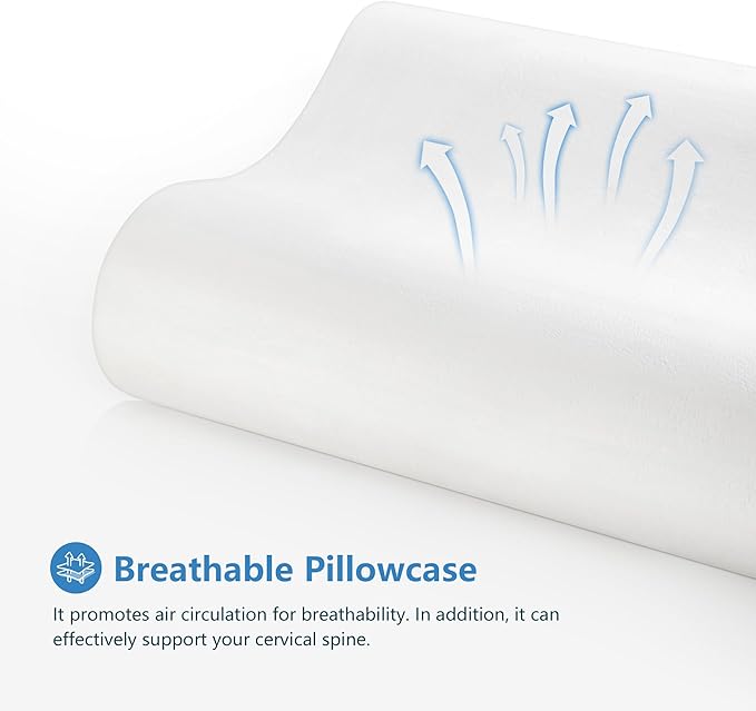 AM AEROMAX 32" King Size Contour Memory Foam Pillow, Neck Pillow for Neck Pain Relief, Neck Orthopedic Sleeping Pillows for Side, Back and Stomach Sleepers(Grey,Velvet)
