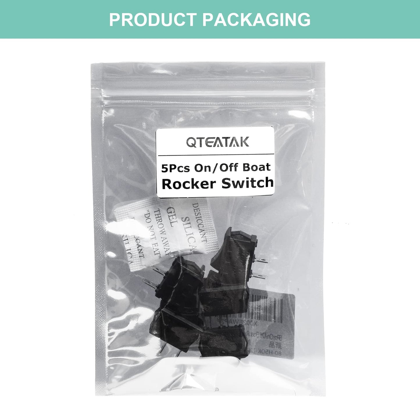 QTEATAK 5Pcs On/Off Boat Rocker Switch 5Pcs 2 Pin 2 Position Snap 12V 110V 250V