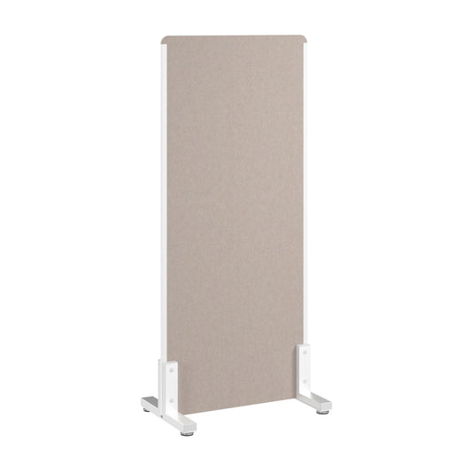 Bush Business Furniture 24W x 55H Freestanding Privacy Screen in Warm Beige, Standing Office Partition with Acoustic Sound Dampening Panel