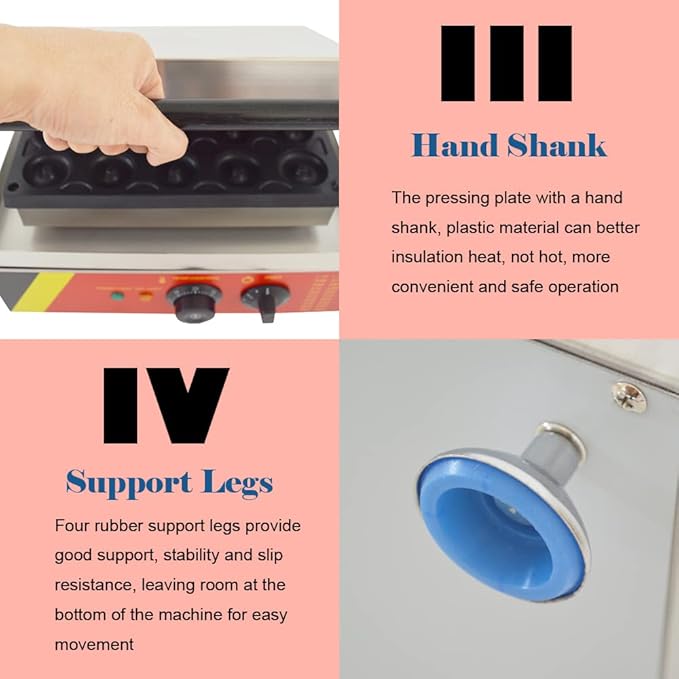 INTBUYING 15Pcs Mini Dount Maker Machine Commercial Electric Waffle Donut Machine 0℃-300℃ 1750W Double-Sided Heating Non-Stick Doughnut Baking Machine 1.85" Snack Maker 110V(1.85" 15 Dounts)
