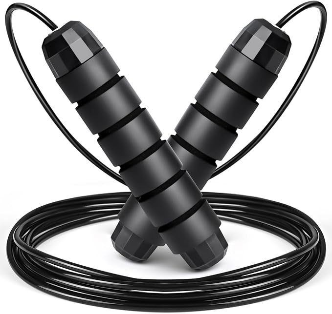 BLEUM CADE Adjustable Jump Rope, Skipping Rope with Ball Bearings, with Foam Handles for Fitness, Home Exercise & Slim Bod...