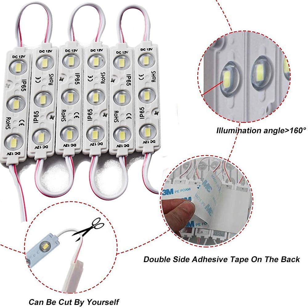AOOYUANKE LED Module 6000K White Light 200pcs IP65 Waterproof 5730 SMD 150LM Plastic 100Ft