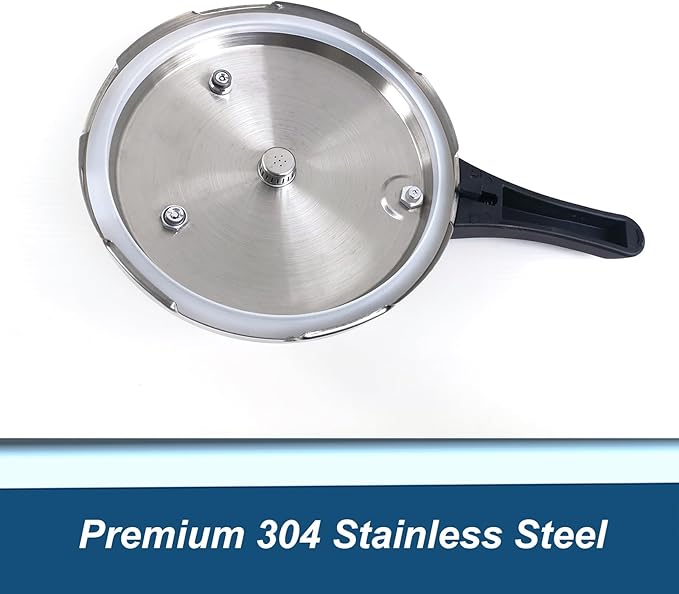 XINFU Heavy Duty 304 Stainless Steel Pressure Cooker 6.3 Quart, Serves 4-6, Standard and Fast Modes, Multi-Safety, Even-Heat Patented Base, Compatible with Gas, Electric, Ceramic and Induction Stoves