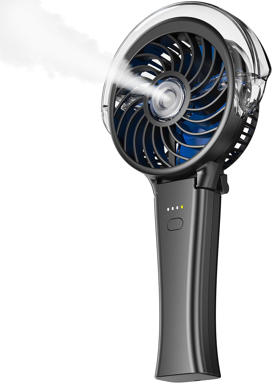 KIBEE Portable Misting Fan - 4000mAh Rechargeable, 50ml Water Tank, Foldable 180 Handheld with Mist Spray, 3-Speed Personal, Por