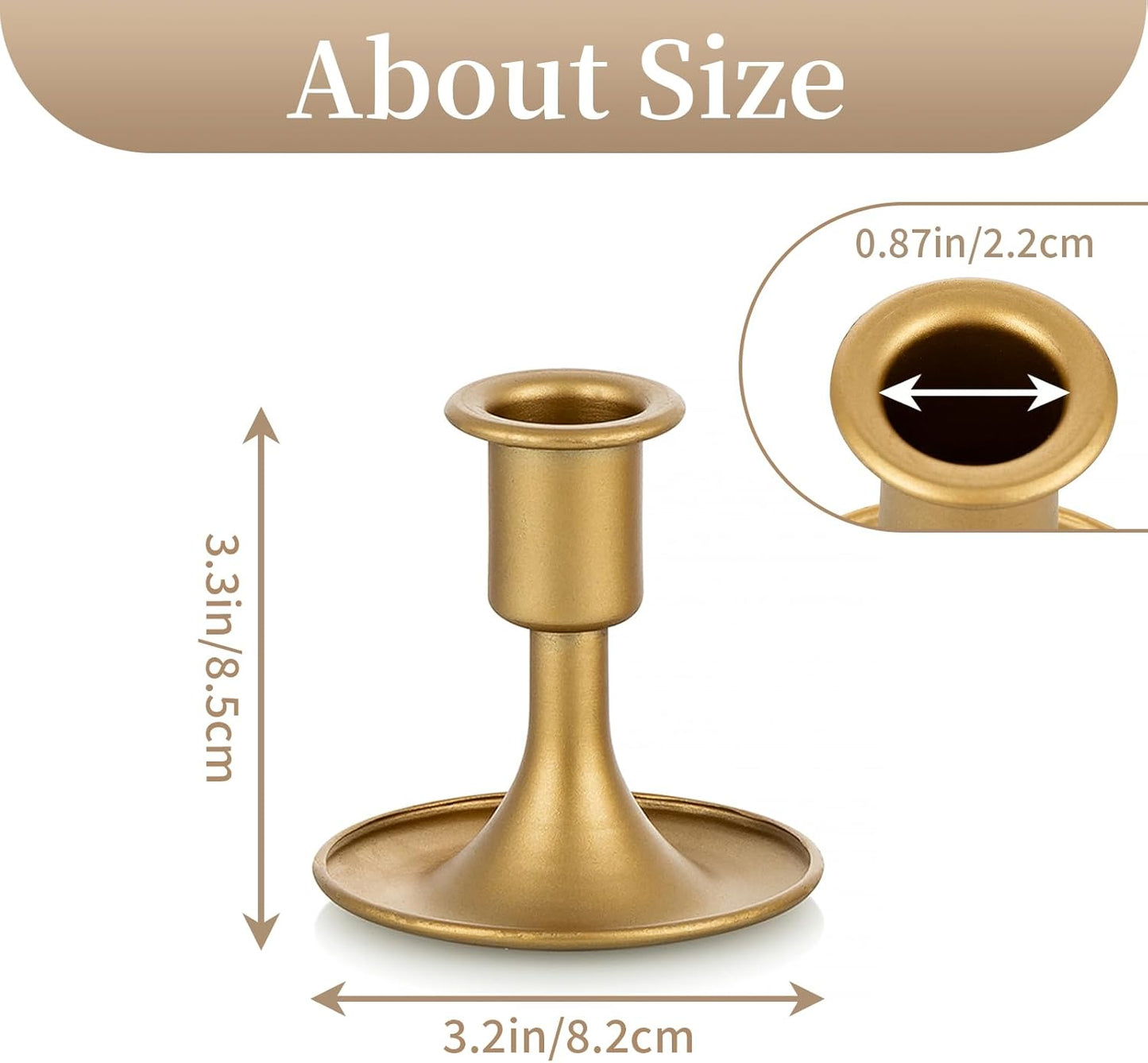 Sziqiqi 6pcs Gold Candlestick Holder for Wedding Centerpiece Small - Candle Holders for Taper Candles Table Centerpieces Alloy Candle Stick Holders for Fireplace Mantle