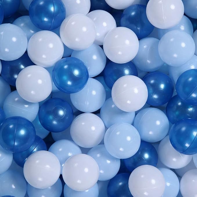 GOGOSO Ball Pit Balls for Toddler, Baby Plastic Playballs Kids Soft Pastel Pelotas Non-Toxic BPA-Free Pearl Blue+Light Blu...