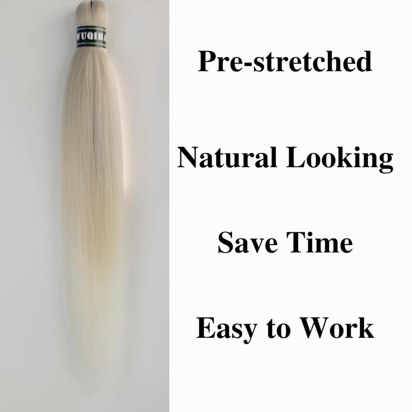 Ash Honey Blonde Pre-stretched Braiding Hair Hypoallergenic ez Braid Pre stretched Braiding Hair Extensions for Knotless Box Bra