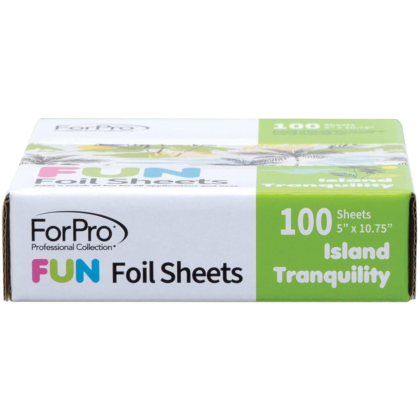 ForPro FUN Island Tranquility 5 Foil Sheets, Aluminum Hair Foils for Color Application and Highlighting Services, Food Safe, Pop