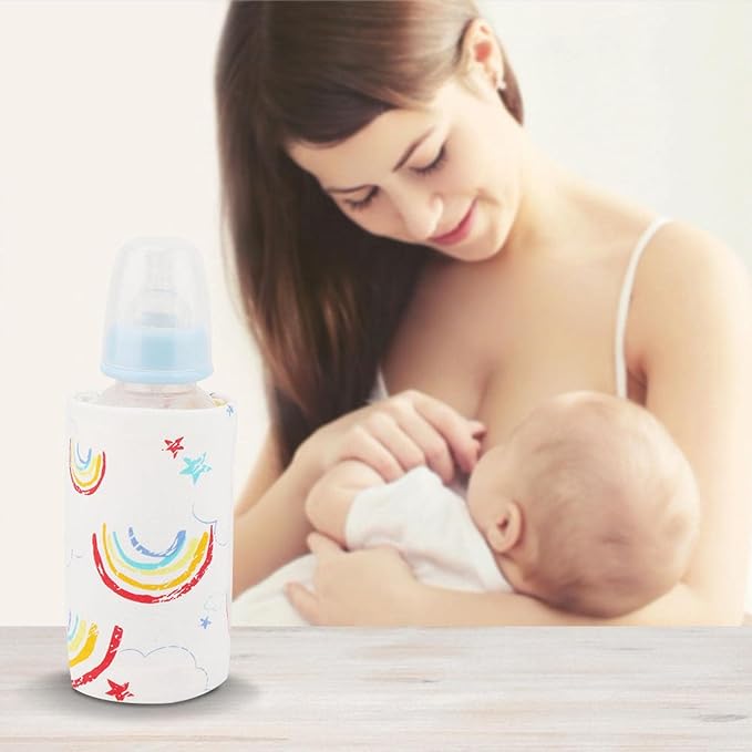 GOTOTOP Bottle Warmer Bag, Bottle Warmer Case Milk Warmer, Portable Cooler Bag with USB Charging Port for Baby Care(Red)