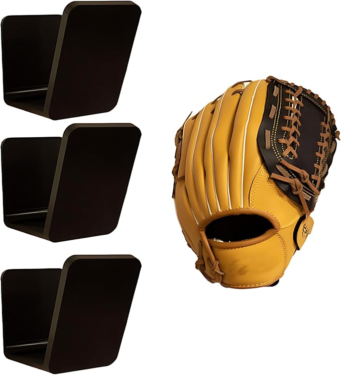 Xiobq Baseball & Softball Glove Wall Mount, No-Drill Damage-Free Installation, Preserves Glove Shape, Perfect Organizer fo...