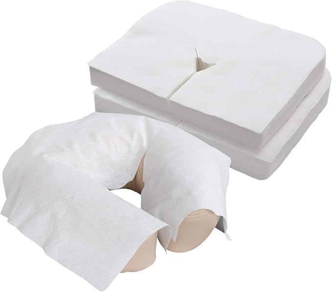 EarthLite Disposable Face Cradle Covers – Medical-Grade, Ultra Soft, Luxurious, Non-Sticking Massage Headrest Covers for M...