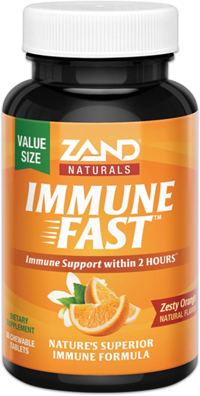 Zand Immune Fast Chews | Boosts Immune Response & Cell Activity w/EpiCor* & Vitamin C (Orange, 36 Count)