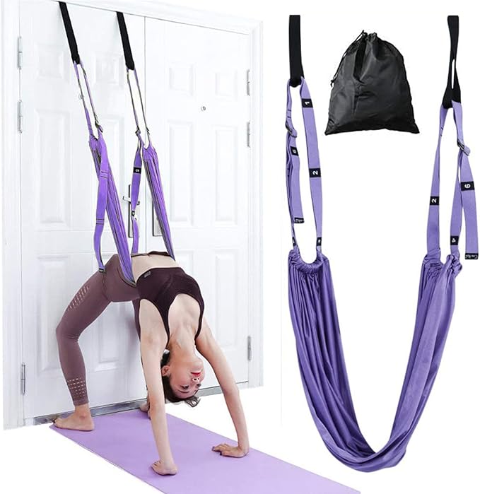 Yoga Stretching Strap, Adjustable Height Leg Stretcher Waist Back Stretch Band Aerial Yoga, Anti-gravity Inversion Exercis...