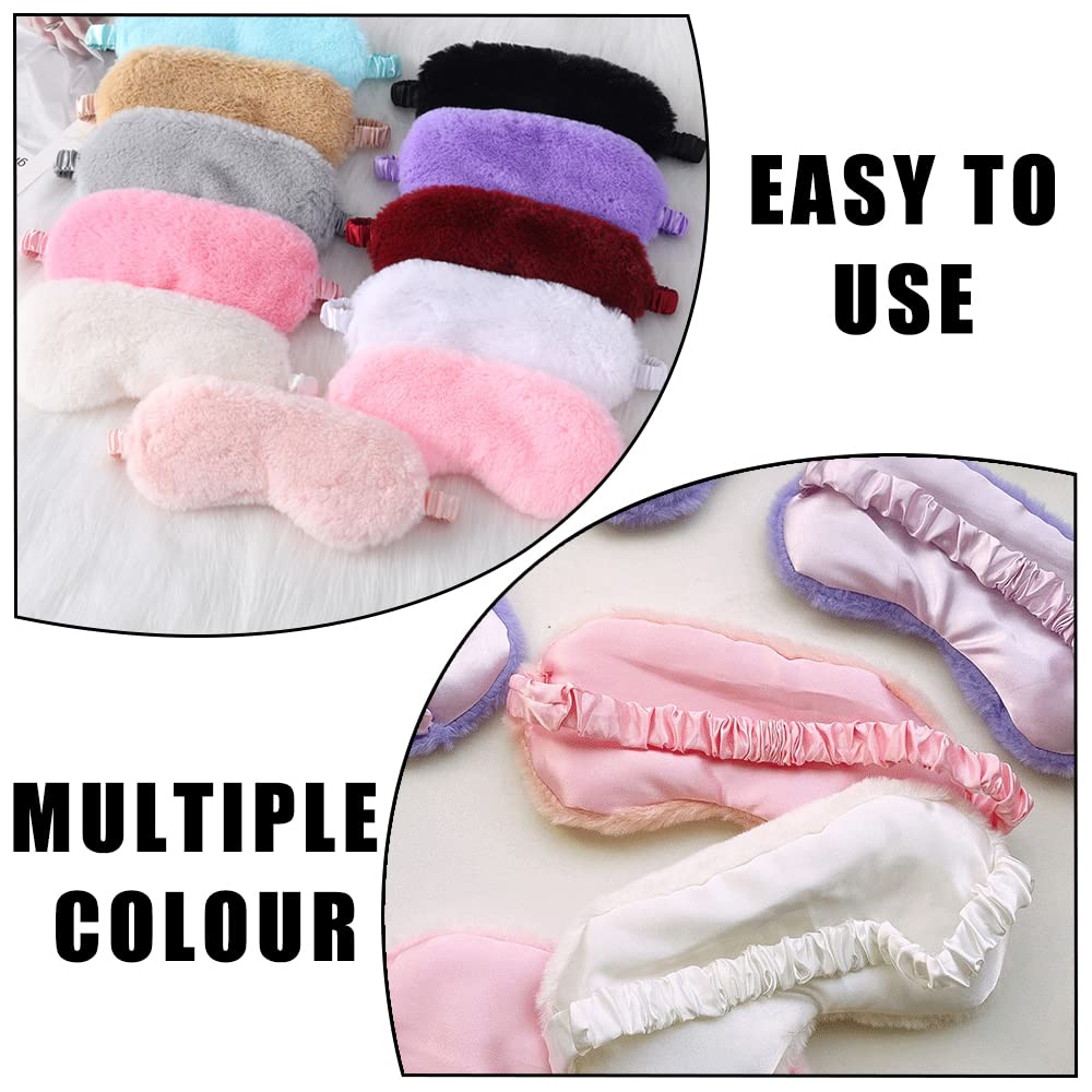 4 Pcs Plush Sleep Masks, Ultra Cute Soft Eye Cover, Blindfold Travel Masks for Kids Men Women(Random Color)
