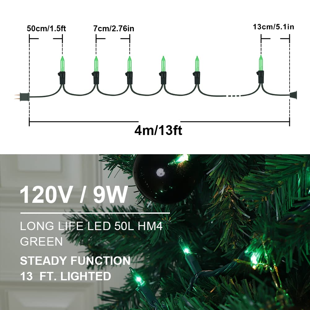 Hopolon 50 Count St. PatrickS Day Mini Lights - 13Ft Green Wire, Copper, Indoor/Outdoor Holiday Decor (2 Pack)