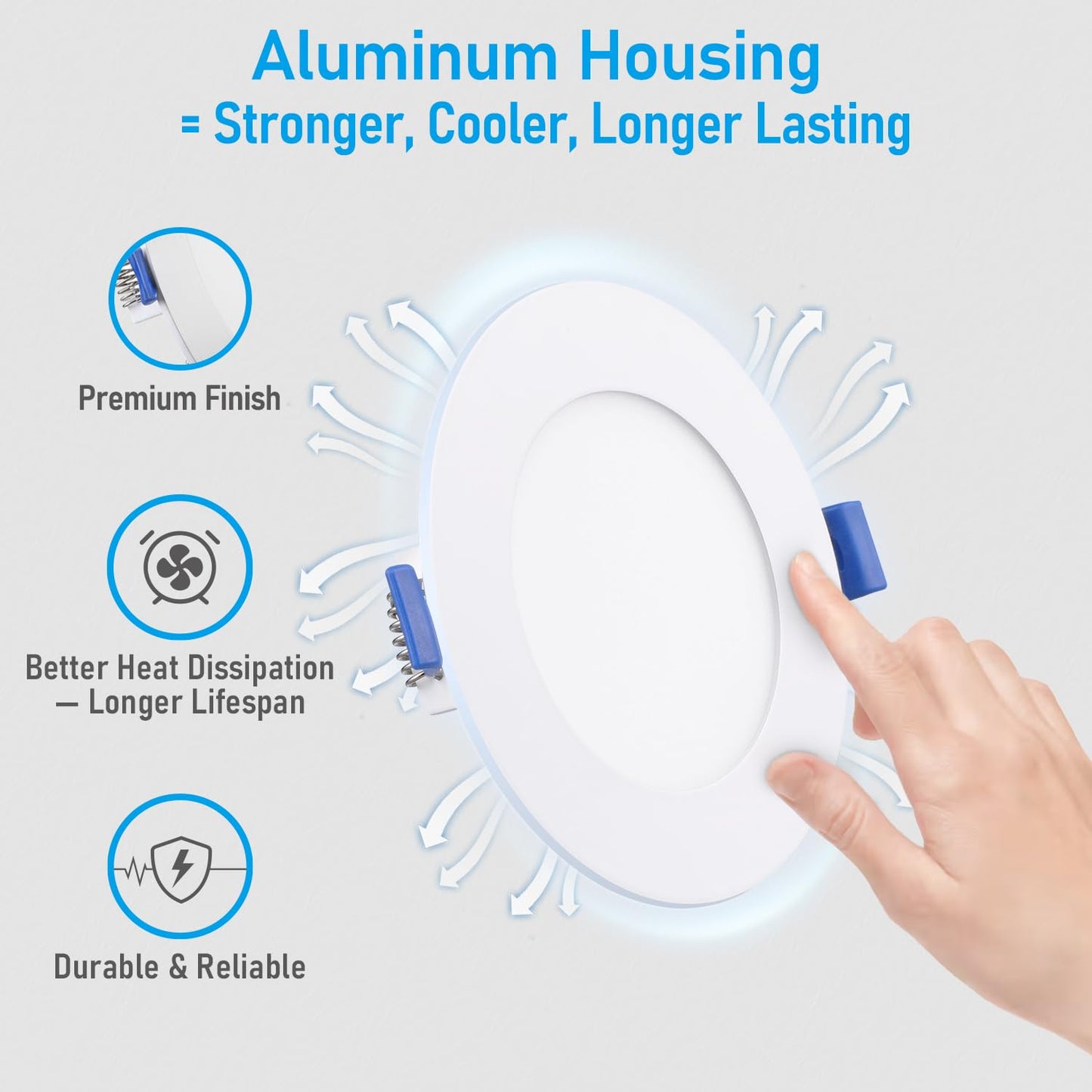 TORCHSTAR Basic Series 12-Pack 4 Inch Ultra-Thin LED Recessed Lighting with Junction Box, CRI90, Aluminum, 3000K Warm White, 5%-100% Dimmable Slim Recessed Downlight, 9W 810LM, ETL and Energy Star