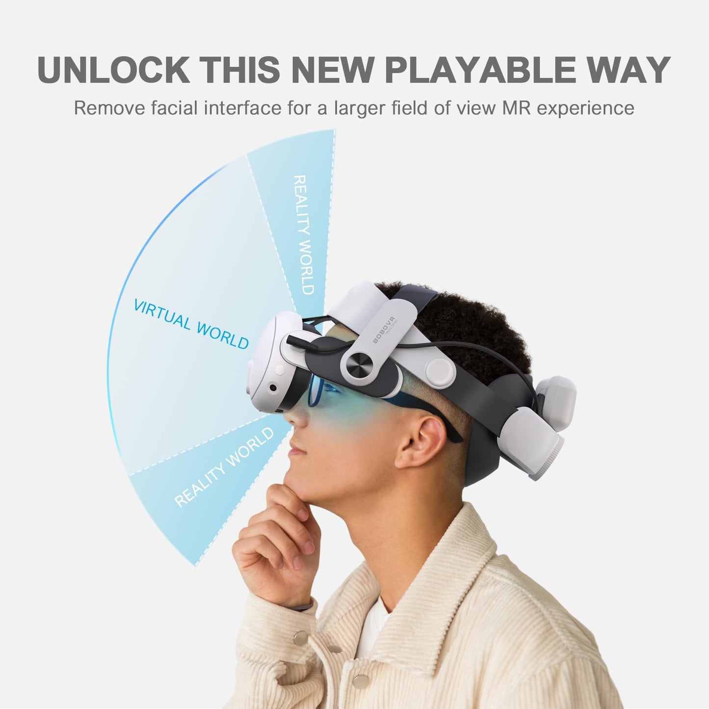 BOBOVR M3 Pro Battery Pack Head Strap Accessories, Compatible with Meta Quest 3/Quest 3S,Reduce Facial Stress,Magnetic Battery Swap Design