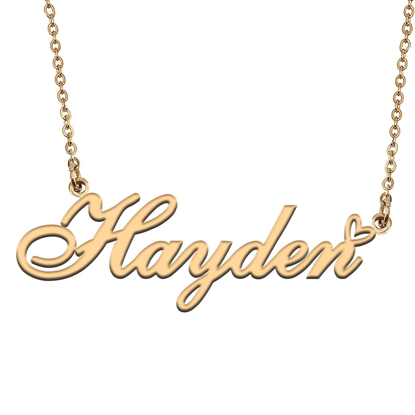 HUAN XUN Hayden Name Necklaces Personalized Stainless Steel Necklace for Women Jewelry for Birthday Anniversary