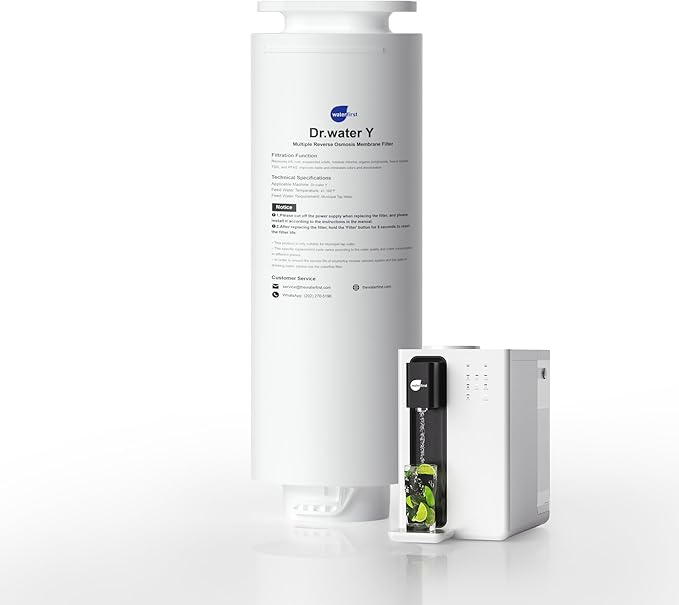 WaterFirst® Replacement Filters for Dr.water Y Countertop Reverse Osmosis System, BPA-Free, 1 Piece, 12-Month Filter Lifespan – Compatible with Dr.water Y