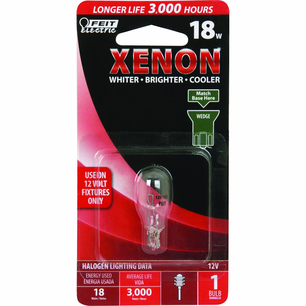 Feit Electric 18W T5 Xenon Halogen Bulb, Clear 2800K Bright White, 1.5 H X 0.6 D, Glass, Model Bp