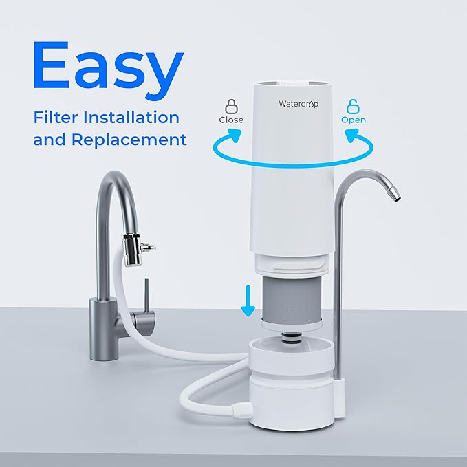 Waterdrop WD-CFF-03 Replacement Filter, Countertop Water Filter, 4000 Gallon Life, Replacement Water Filters for Sink, Replacement for WD-CTF-05, WD-CTF-06, 1 Pack