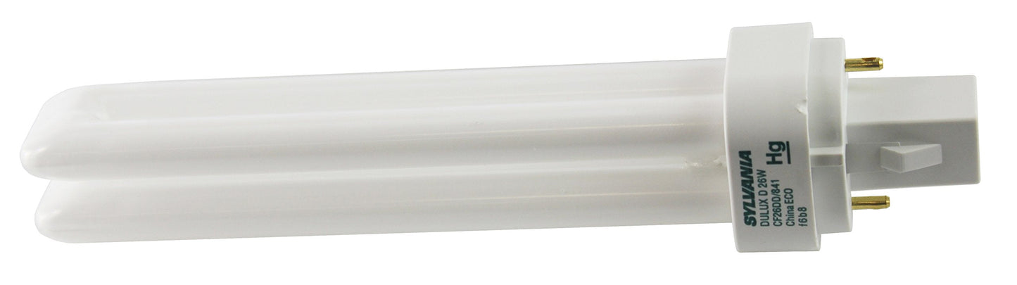 Sylvania Cfl Light Bulb, 26W, G24D-3 Base, Cool White, Model H&Pc-50189, 4100K, 1 Count (Pack Of