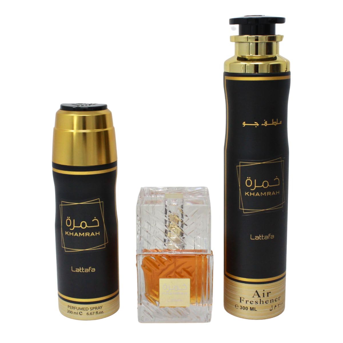 Lattafa Khamrah 3.4 Edp U+ 10.1 Air Freshner+ 6.7 Body Spray (128607)