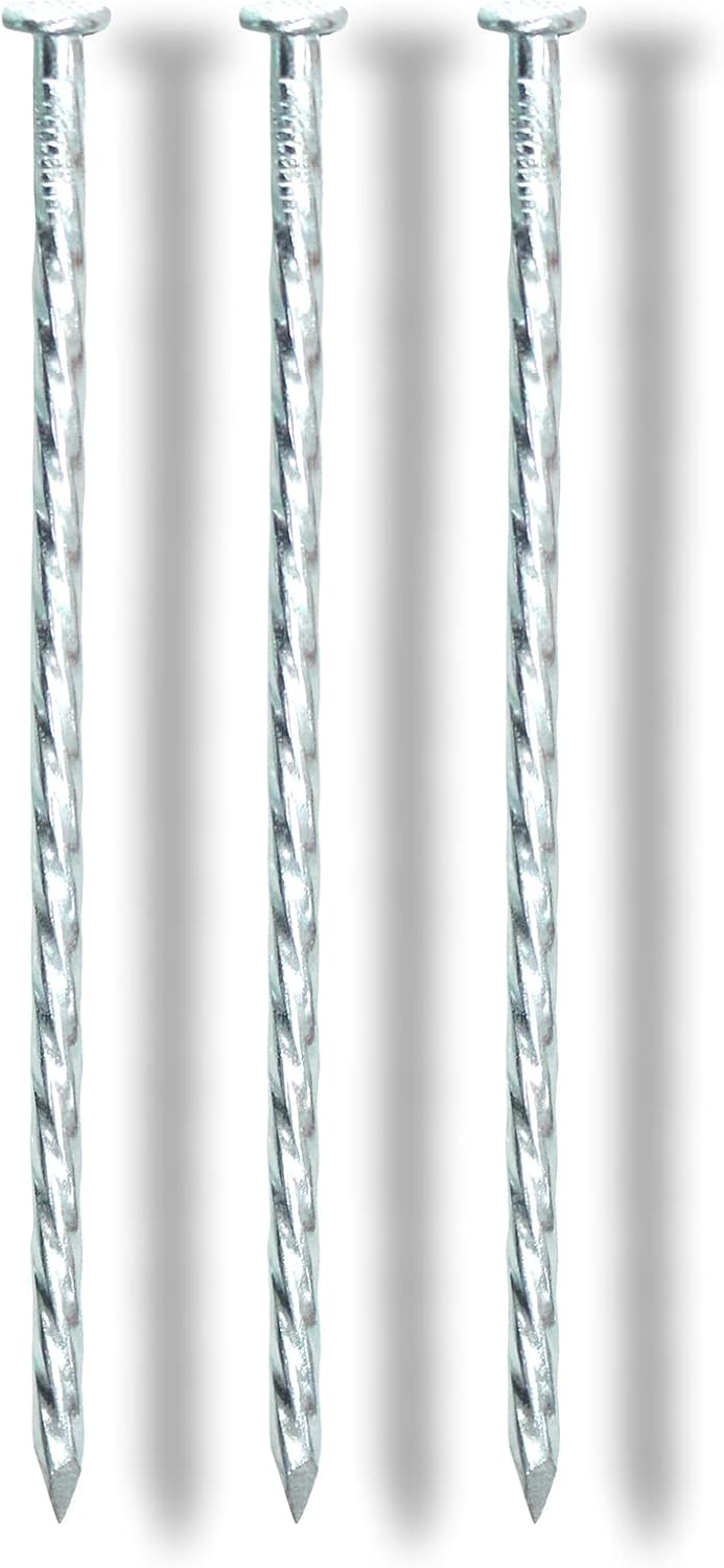 6-Inch Landscape Stakes Spiral Galvanized Landscape Spikes for Weed Barrier, Carpentry, Tent (100)