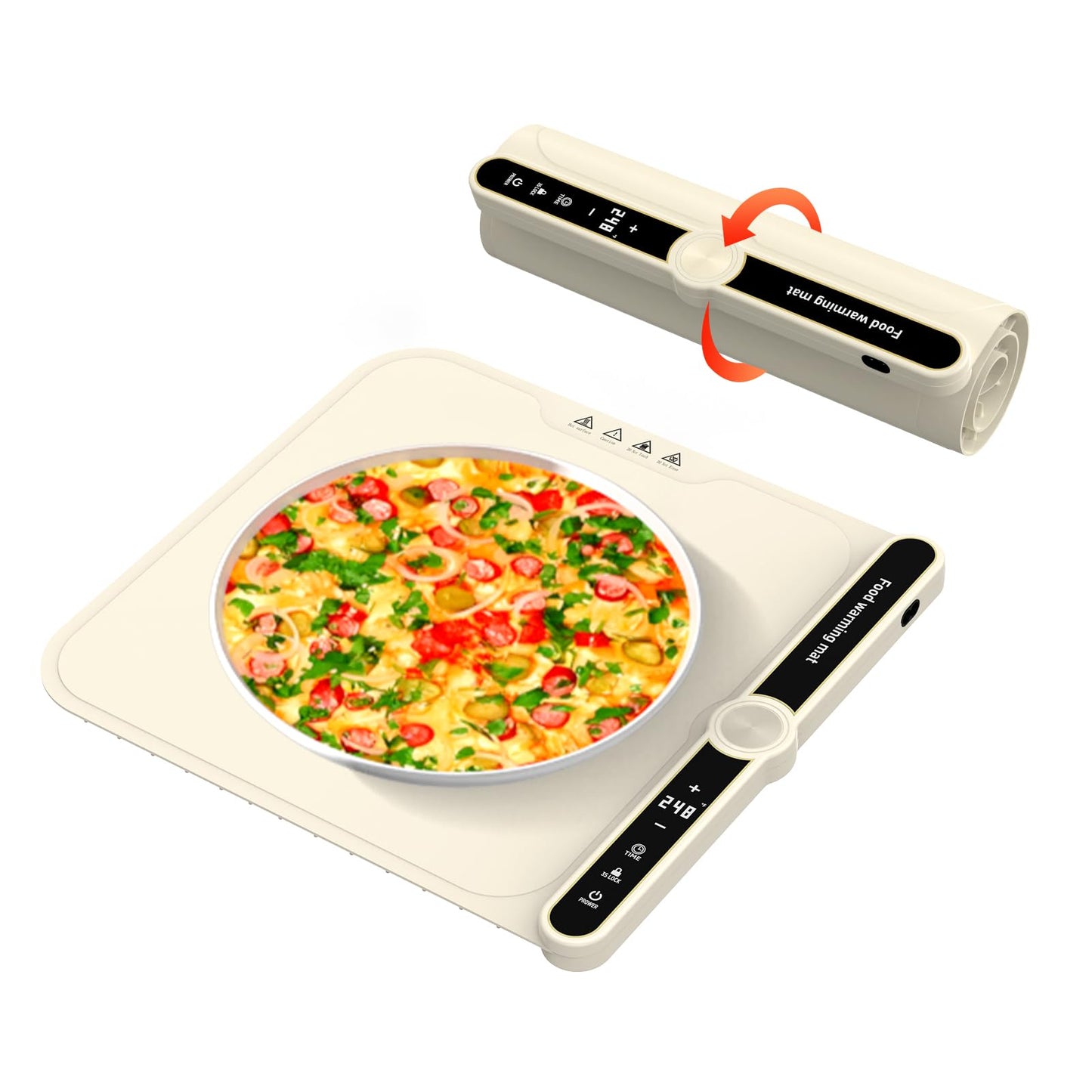 Small Warming Mat for Food Portable Rolled-up Silicone Food Warmers for Parties,Buffet,Countertop Electric Food Warming Mat 9-Level Precise Temp Control Keep Warming Last 18 Hours