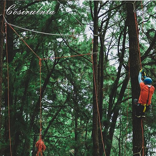 Cosirulnta 1/2 Inch Arborist Rigging Rope (150 Ft) - Orange Double Braid Polyester Tree Rope & Bull Rope, High Visibility ...