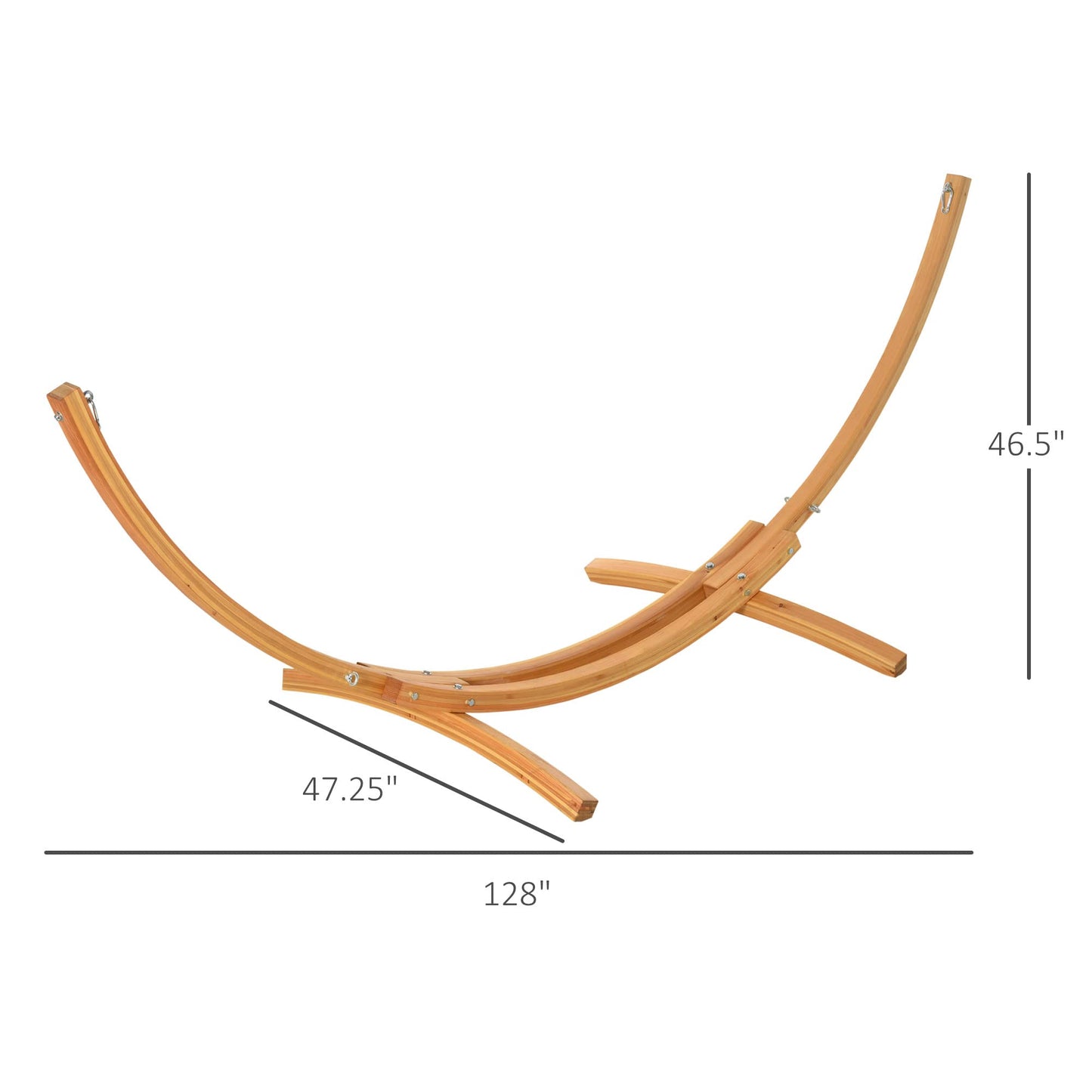10.6' Wooden Hammock Stand GPicnic Camp Accessories, 264lbs, Natural