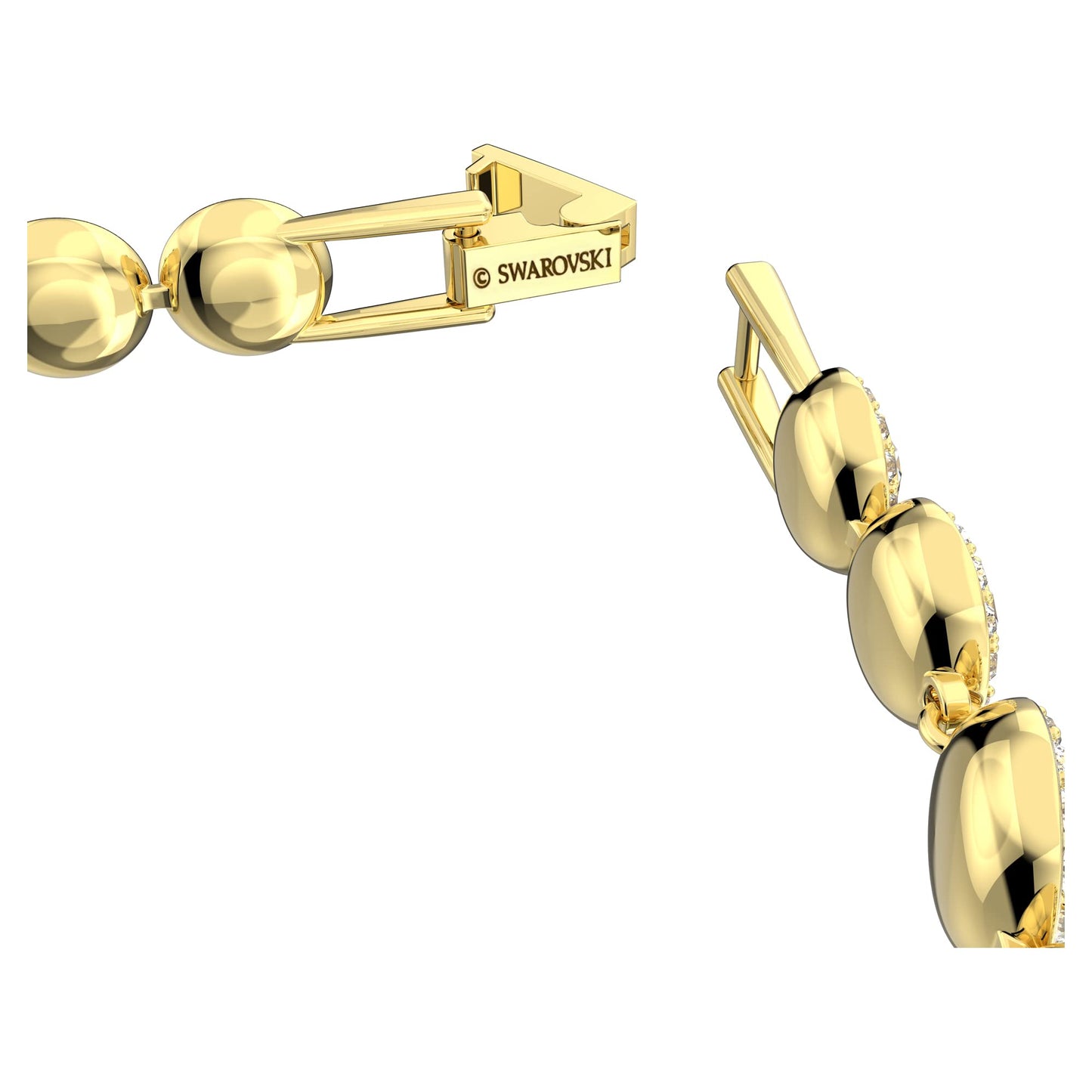 Swarovski Una Angelic Tennis Bracelet, Clear circle-cut Swarovski Crystals with Matching Crystal Pav   on a Gold Tone Finish Set
