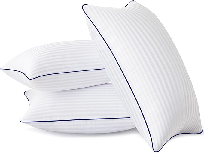 Bed Pillows for Sleeping - 3 Packs King Size Luxury Hotel Down-Alternative Pillow for Neck and Shoulder Pain Relief, Soft Density for Side, Back or Stomach Sleepers(20 * 36")