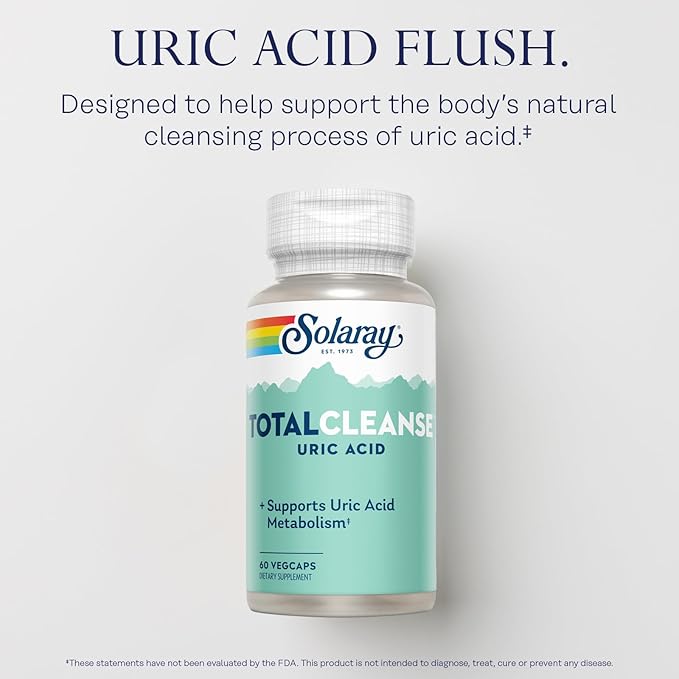 SOLARAY Irish Sea Moss and Total Cleanse Uric Acid - Wellness and Joint Health Bundle w/Naturally Occurring Vitamins, Minerals, Live Bacteria, Plus Tart Cherry, Turmeric and Celery Seed, 100/60ct
