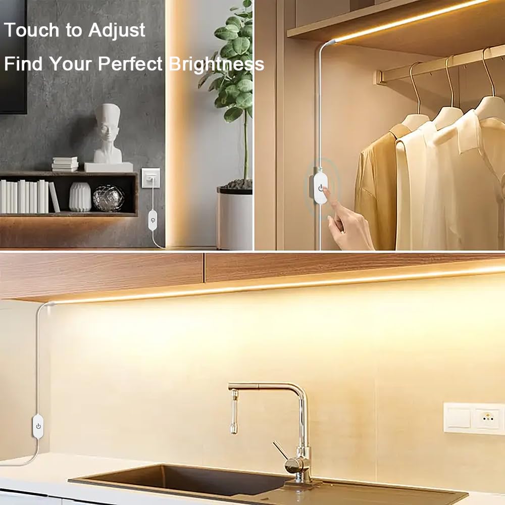 Zslaifu Usb Led Light Strip  3.28Ft 5V Warm Led Strip Lights  Dimmable Mirror Led Lights Strip  Usb Light For Bedroom  Cabinet  Kitchen  Diy Lighting (Power Adapter Not Included)